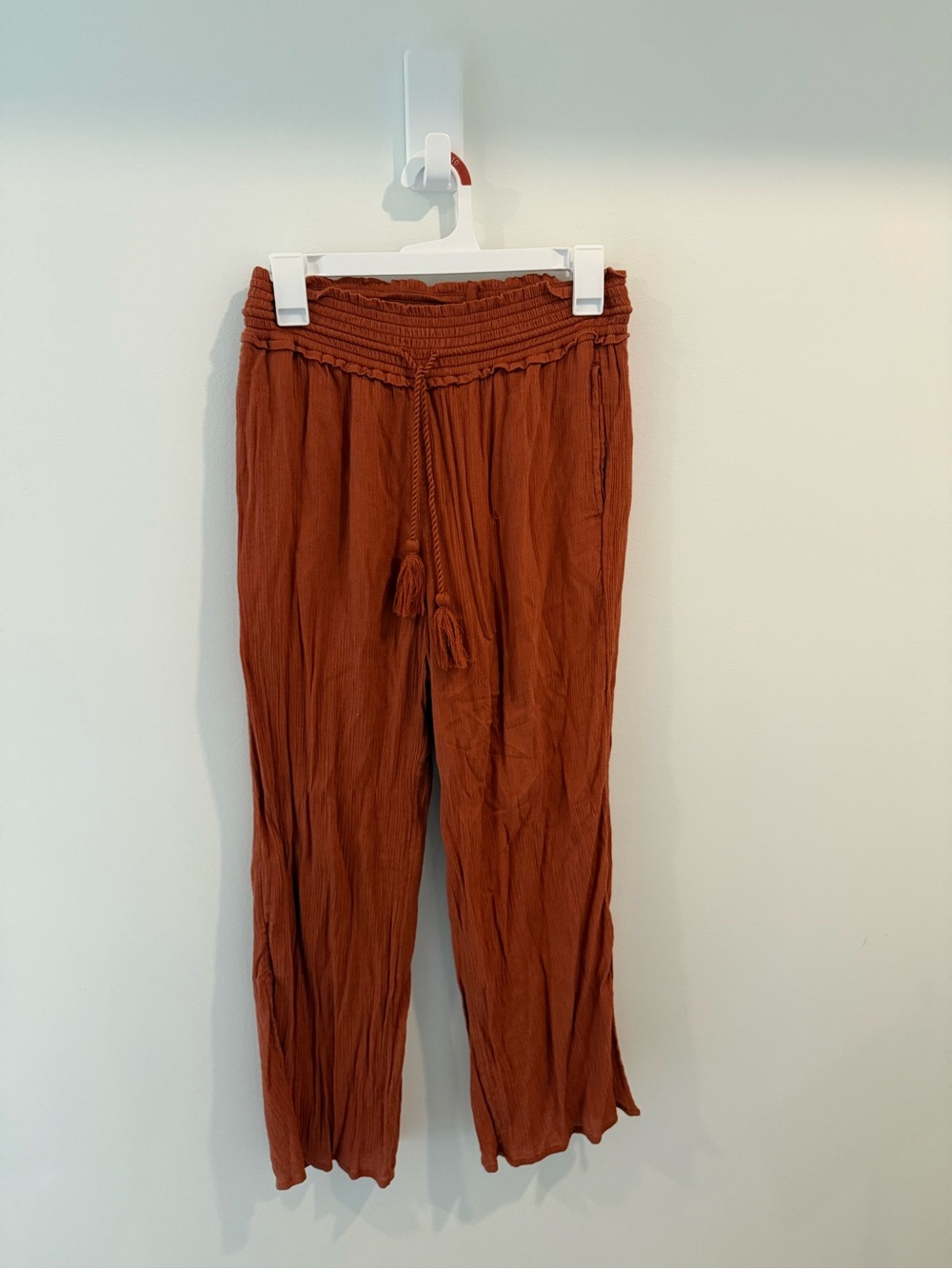 Abercrombie & Fitch Terracotta Drawstring Wide-Leg Pants